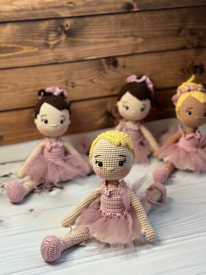 crochet doll, amigurumi doll,crochet ballerina,baby shower gift,birthday gift,knitted doll,ballerina doll,crochet for gift,crochet animals - image5
